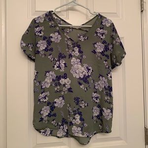 PINK ROSE V-NECK BLOUSE